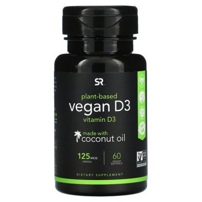 Sports Research, Vegan D3, 125 mcg (5,000 IU), 60 Veggie Softgels