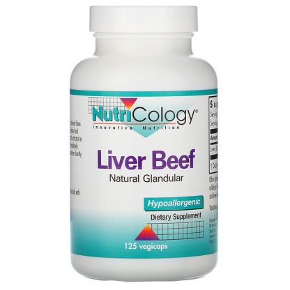 Nutricology, Liver Beef, Natural Glandular, 125 Vegiecaps