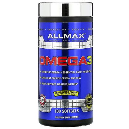 ALLMAX Nutrition, Omega-3, Ultra-Pure Cold-Water Fish Oil Concentrate, 180 Softgels