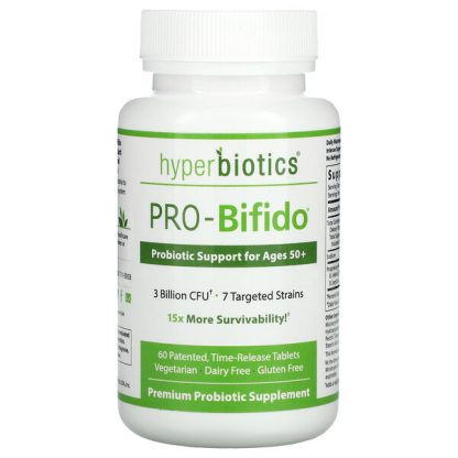 Hyperbiotics, PRO-Bifido, Probiotic Support for Ages 50+, 60 Time-Release Tablets