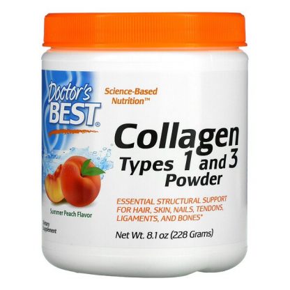 Doctor's Best, Collagen Types 1 and 3 Powder, Peach, 8.1 oz (228 g)