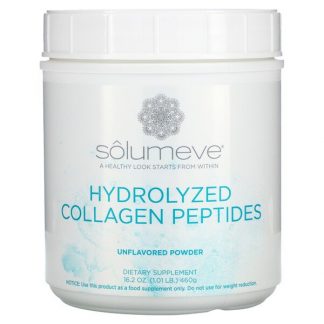 Solumeve, Hydrolyzed Collagen Peptides, Unflavored Powder, 16 oz (1 lb) 460 g