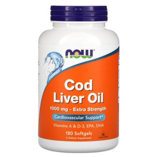 NOW Foods, Cod Liver Oil, 1,000 mg, 180 Softgels