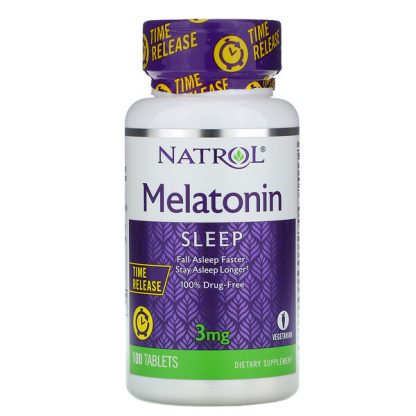 Natrol, Melatonin, Time Release, 3 mg, 100 Tablets