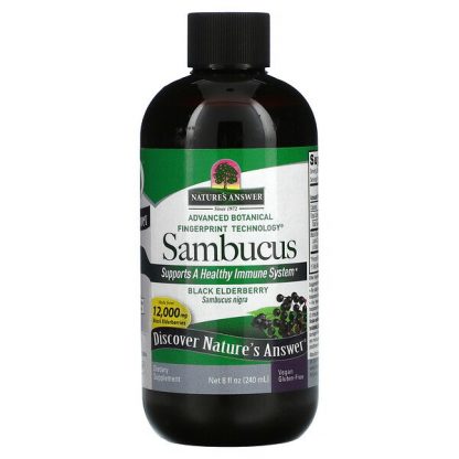 Nature's Answer, Sambucus, Black Elderberry, 12,000 mg, 8 fl oz (240 ml)