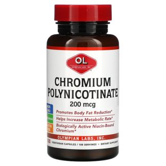 Olympian Labs, Chromium Polynicotinate, 200 mcg, 100 Vegetarian Capsules