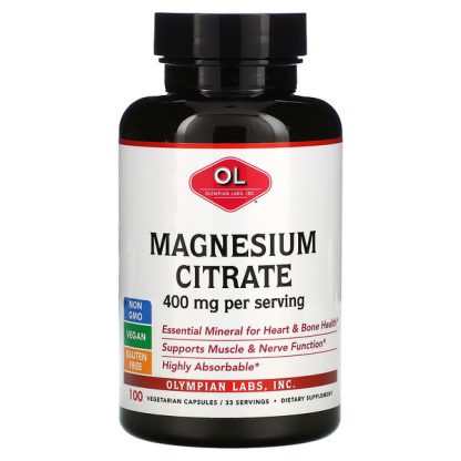 Olympian Labs, Magnesium Citrate, 133 mg, 100 Vegetarian Capsules