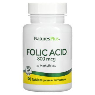 NaturesPlus, Folic Acid as Methylfolate , 800 mcg, 90 Tablets