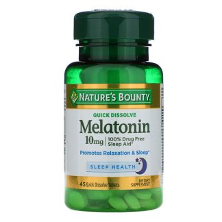 Nature's Bounty, Melatonin, Quick Dissolve, 10 mg, 45 Quick Dissolve Tablets