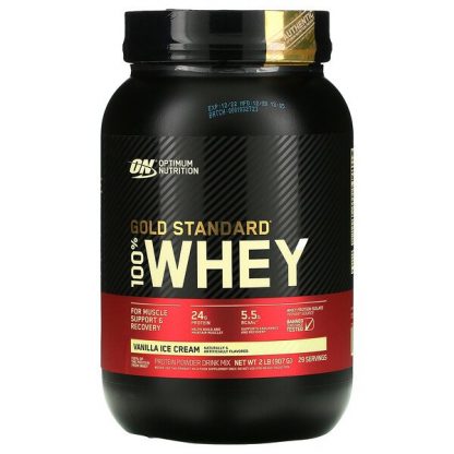 Optimum Nutrition, Gold Standard 100% Whey, Vanilla Ice Cream, 2 lb (907 g)