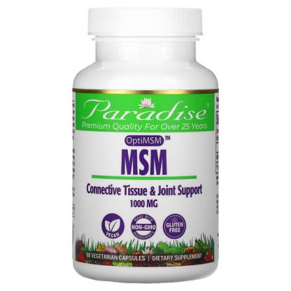 Paradise Herbs, MSM with OptiMSM, 1,000 mg, 90 Vegetarian Capsules