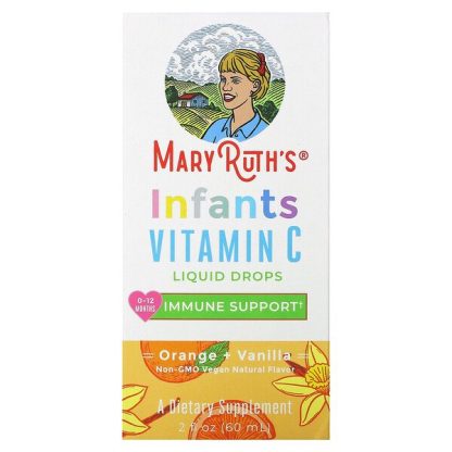 MaryRuth Organics, Infants Vitamin C Liquid Drops, 0-12 Months, Orange + Vanilla, 2 fl oz (60 ml)