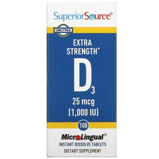 Superior Source, Extra Strength D3, 25 mcg (1,000 IU), 100 MicroLingual Instant Dissolve Tablets