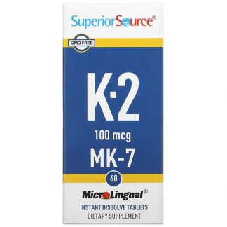 Superior Source, Vitamin K-2, 100 mcg, 60 Microlingual Instant Dissolve Tablets