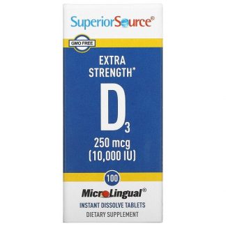 Superior Source, Extra Strength D3, 250 mcg (10,000 IU), 100 MicroLingual Instant Dissolve Tablets