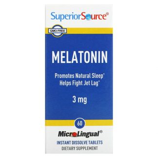 Superior Source, Melatonin, 3 mg, 60 MicroLingual Instant Dissolve Tablets