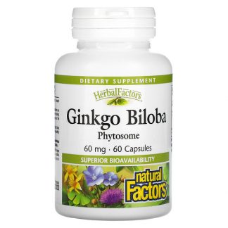 Natural Factors, Ginkgo Biloba, Phytosome, 60 mg, 60 Capsules