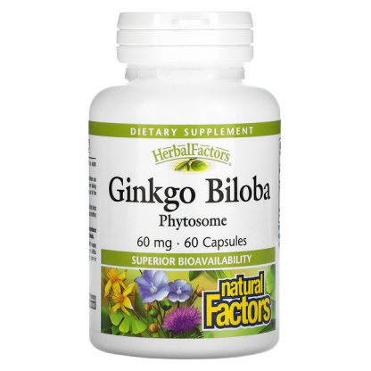 Natural Factors, Ginkgo Biloba, Phytosome, 60 mg, 60 Capsules