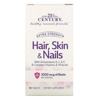 21st Century, Extra Strength Hair, Skin & Nails, 90 Tablets