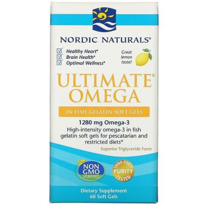 Nordic Naturals, Ultimate Omega, Lemon, 640 mg, 60 Soft Gels