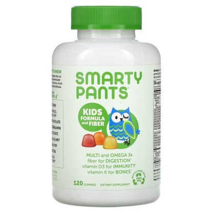 SmartyPants, Kid Formula and Fiber, Strawberry Banana, Orange and Lemon, 120 Gummies