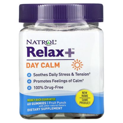 Natrol, Relax+, Day Calm, Fruit Punch, 60 Gummies