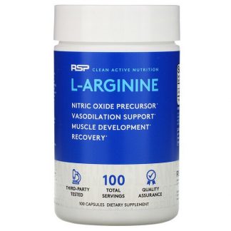 RSP Nutrition, L-Arginine, Nitric Oxide + Vasodilation, 100 Capsules