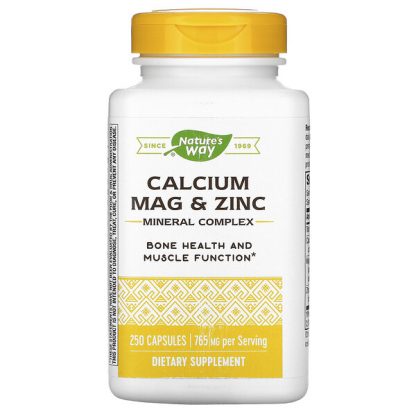 Nature's Way, Calcium, Mag & Zinc, Mineral Complex, 765 mg, 250 Capsules