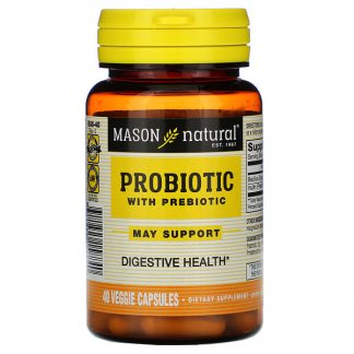 Mason Natural, Probiotic with Prebiotic, 40 Veggie Capsules