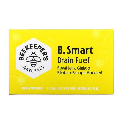 Beekeeper's Naturals, B. Smart Brain Fuel, 6 Vials, 0.35 fl oz (10 ml) Each