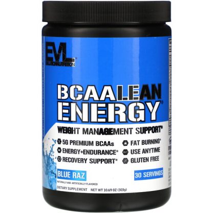 EVLution Nutrition, BCAA LEAN ENERGY, Blue Raz, 10.60 oz (303 g)