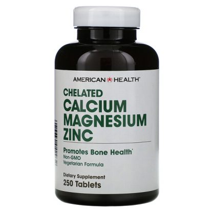 American Health, Chelated Calcium Magnesium Zinc, 250 Tablets