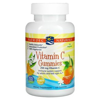 Nordic Naturals, Vitamin C Gummies, Tart Tangerine, 125 mg, 120 Gummies