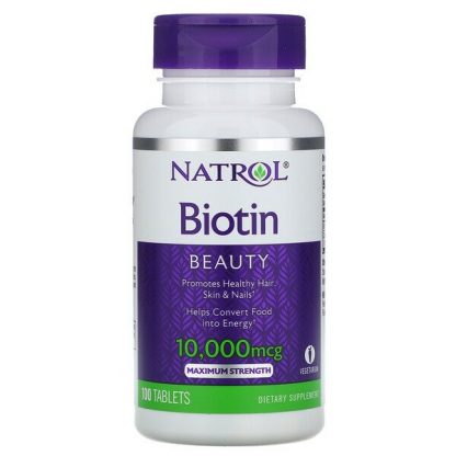 Natrol, Biotin, Maximum Strength, 10,000 mcg, 100 Tablets