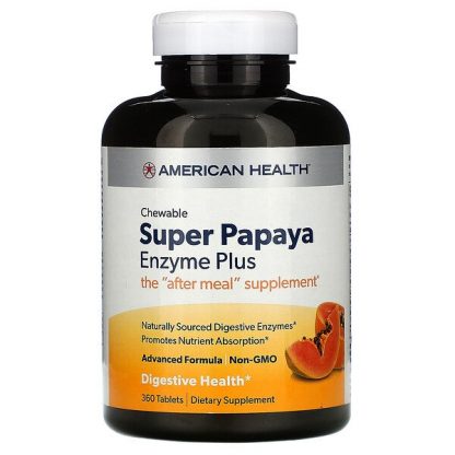 American Health, Chewable Super Papaya Enzyme Plus, 360 Tablets