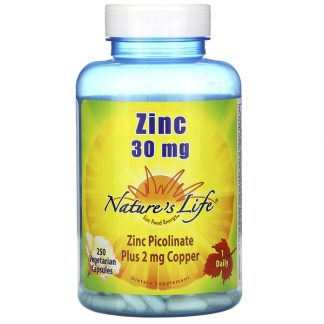 Nature's Life, Zinc, 30 mg, 250 Vegetarian Capsules