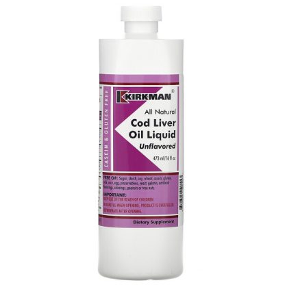 Kirkman Labs, Cod Liver Oil Liquid, Unflavored , 16 fl oz (473 ml)