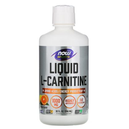 NOW Foods, Sports, Liquid L-Carnitine, Citrus Flavor, 1,000 mg, 32 fl oz (946 ml)