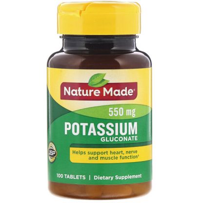 Nature Made, Potassium Gluconate, 550 mg, 100 Tablets