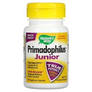 Nature's Way, Primadophilus Junior, Ages 6-12, 3 Billion CFU, 90 Vegetarian Capsules