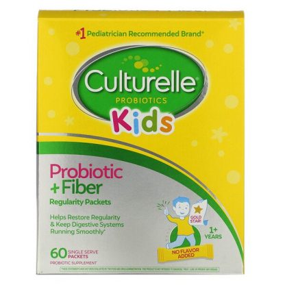 Culturelle, Kids, Regularity Probiotic + Fiber, 1+ Years, Unflavored, 60 Single Serve Packets