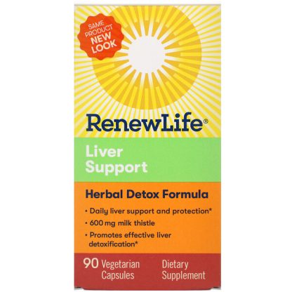 Renew Life, Liver Support, Herbal Detox Formula, 90 Vegetarian Capsules