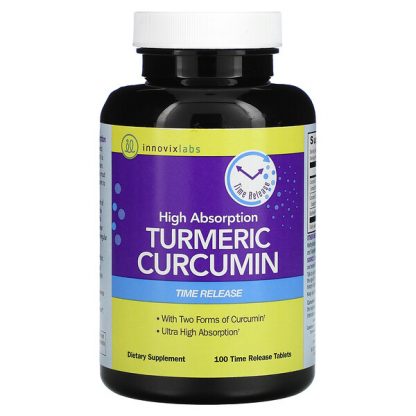 InnovixLabs, High Absorption Turmeric Curcumin, 100 Time Release Tablets