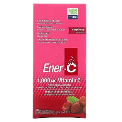 Ener-C, Vitamin C, Multivitamin Drink Mix, Raspberry, 30 Packets, 9.8 oz (278.4 g)