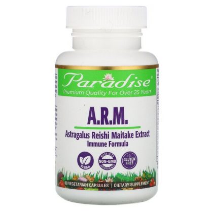 Paradise Herbs, Astragalus, Reishi Maitake, 60 Vegetarian Capsules