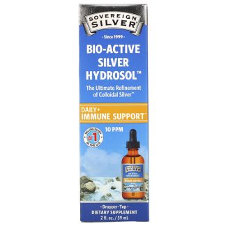 Sovereign Silver, Bio-Active Silver Hydrosol Dropper-Top, Daily + Immune Support, 10 PPM, 2 fl oz (59 ml)