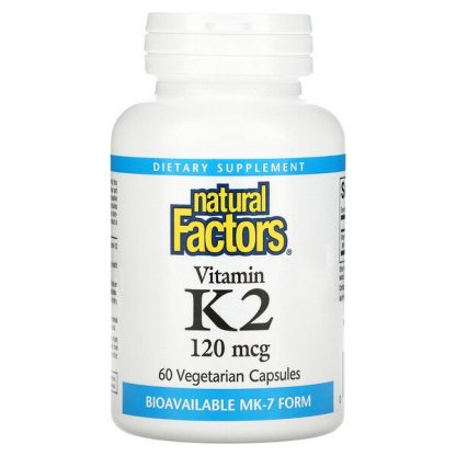 Natural Factors, Vitamin K2, 120 mcg, 60 Vegetarian Capsules