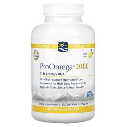 Nordic Naturals, ProOmega 2000, Lemon, 1,250 mg, 120 Soft Gels