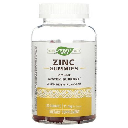 Nature's Way, Zinc Gummies, Mixed Berry , 11 mg, 120 Gummies