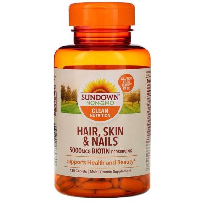 Sundown Naturals, Hair, Skin & Nails, 120 Caplets